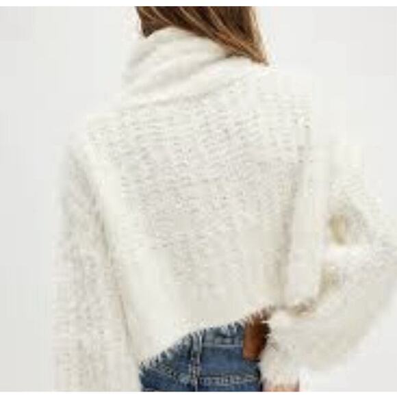 Free People Wool Blend Cropped Sweater Size XL Pullover Boho Soft Feminine - Picture 8 of 15